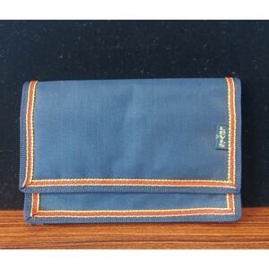 Vintage Levi's Blue Clutch Foldable Wallet Multiple Pockets Mirror Inside Womens